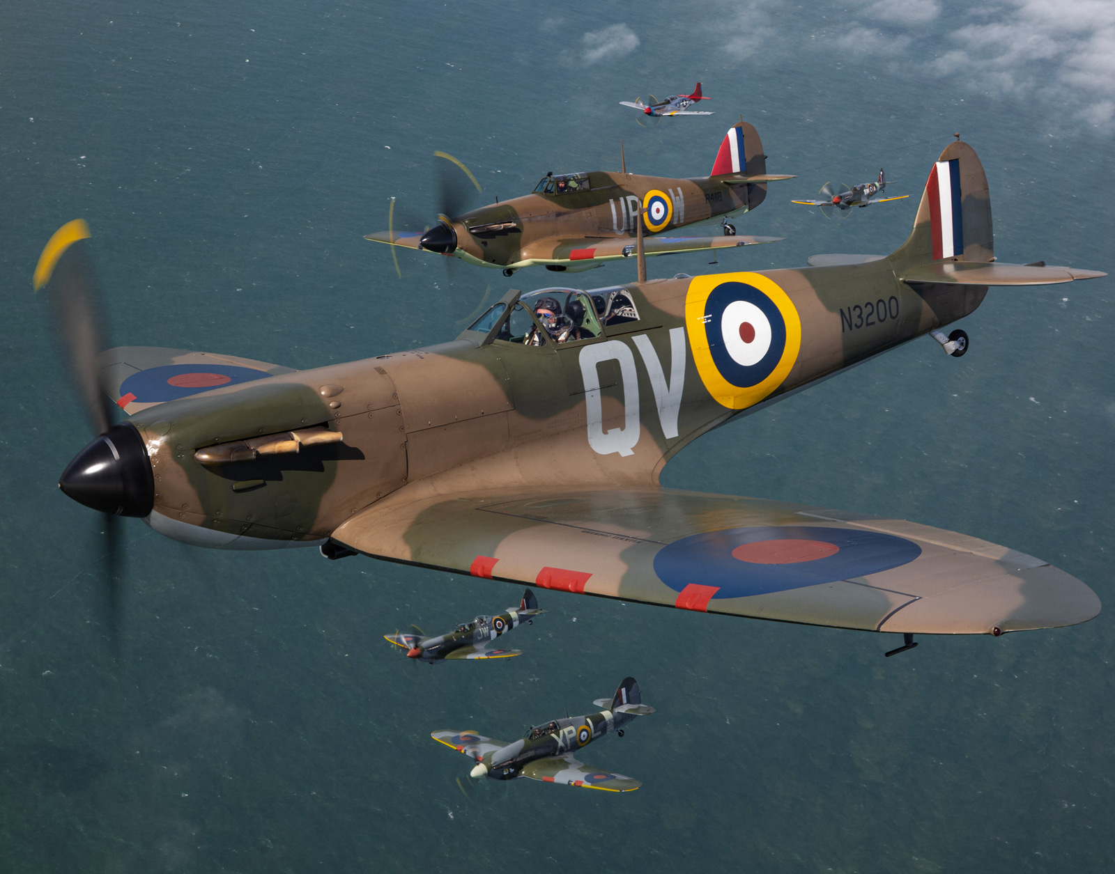 Aerial Collective Big Wing formation flying towards Dover